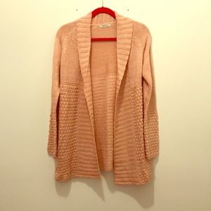 Pink cable knit over the rump cardigan